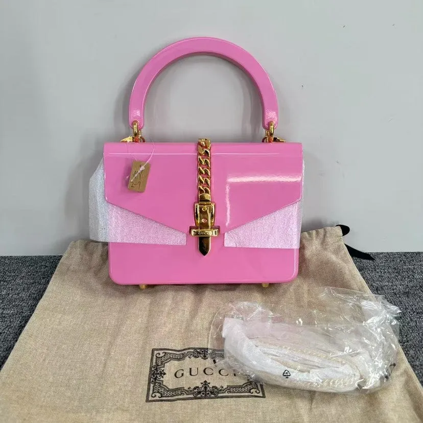 Preloved Gucci Top Handle Bag MY2-7 Pink Leather Handbag