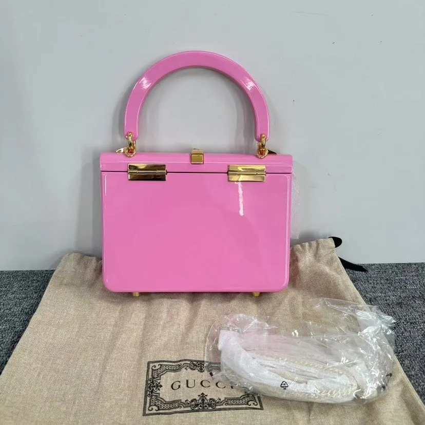 Preloved Gucci Top Handle Bag MY2-7 Pink Leather Handbag