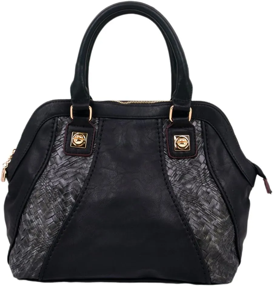 Premium Black Office Style Satchel Top Handle Bag Handbag (13010)
