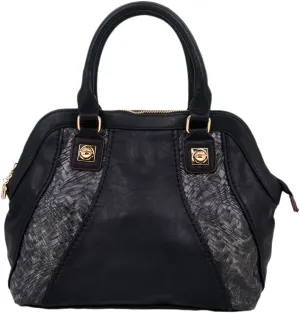 Premium Black Office Style Satchel Top Handle Bag Handbag (13010)