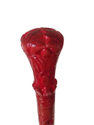 Premium Carved wooden Knob Head walking stick Unique Red Walking cane With Ergonomic Palm Grip Handle 36" Walking stick for men and women Designer walking canes stick