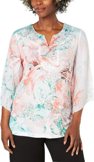 Printed Chiffon Top Orchestrated Dot L