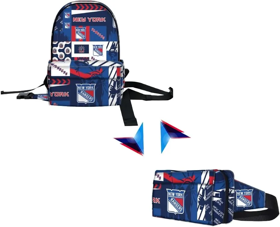 Pro Specialties Group New York Rangers Transformer Sports Bag – Multi-Functional Backpack with Adjustable Strap & Detachable Fanny Pack