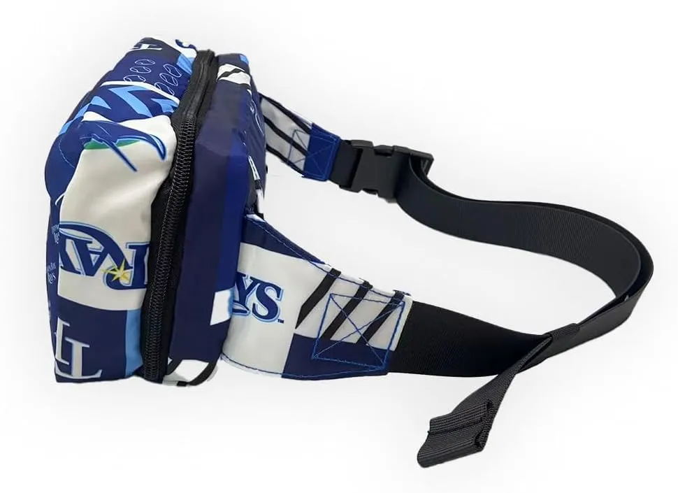 Pro Specialties Group Tampa Bay Rays Transformable 2-in-1 Mini Backpack: Convertible, Stylish, Water-resistant Travel Fanny pack, Crossbody Bag.