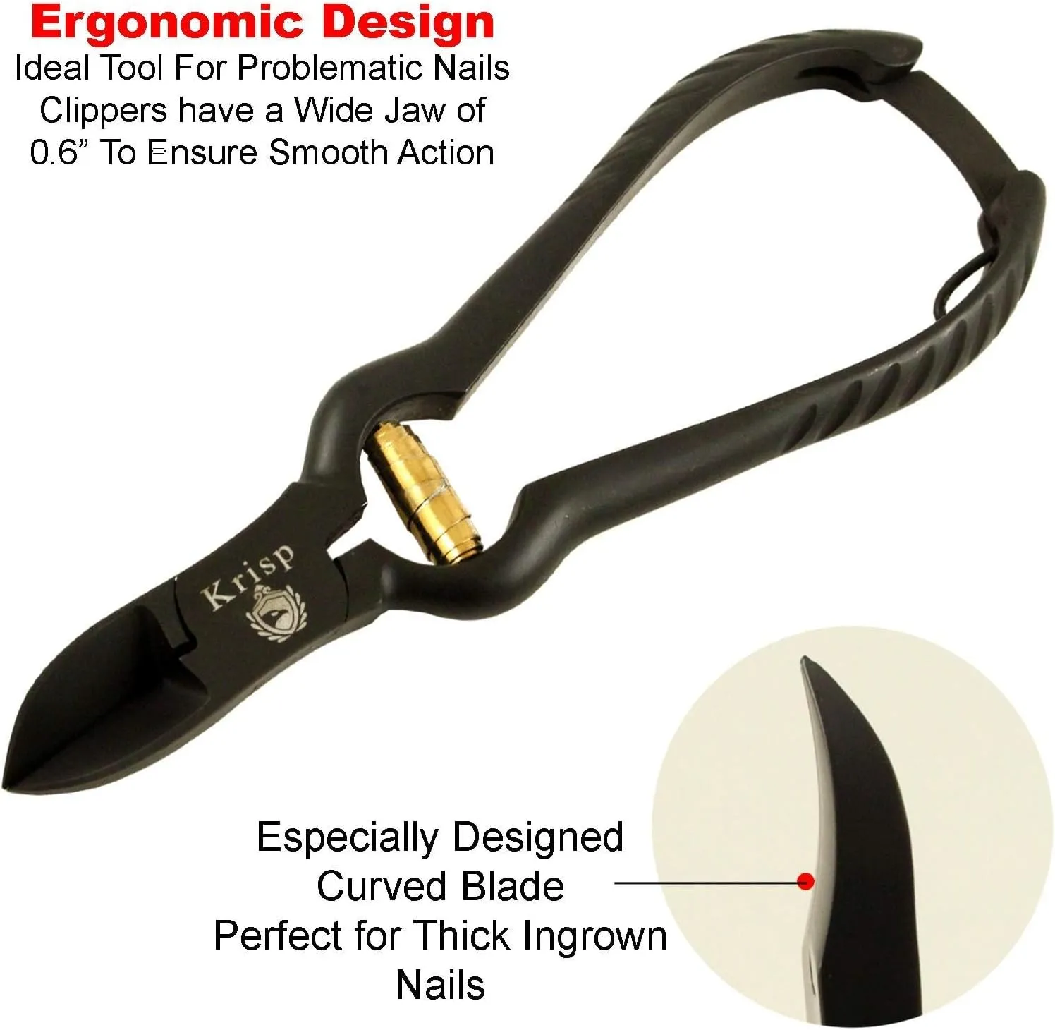 Professional Toenail Clippers for Thick Toe Nails - Heavy Duty Medical Grade Podiatry Stainless Steel Nail Clippers Cutter Trimmer Toenail Scissors for Men Seniors Podiatrist Tools (Black, 6.25 Inch)