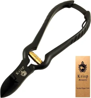 Professional Toenail Clippers for Thick Toe Nails - Heavy Duty Medical Grade Podiatry Stainless Steel Nail Clippers Cutter Trimmer Toenail Scissors for Men Seniors Podiatrist Tools (Black, 6.25 Inch)
