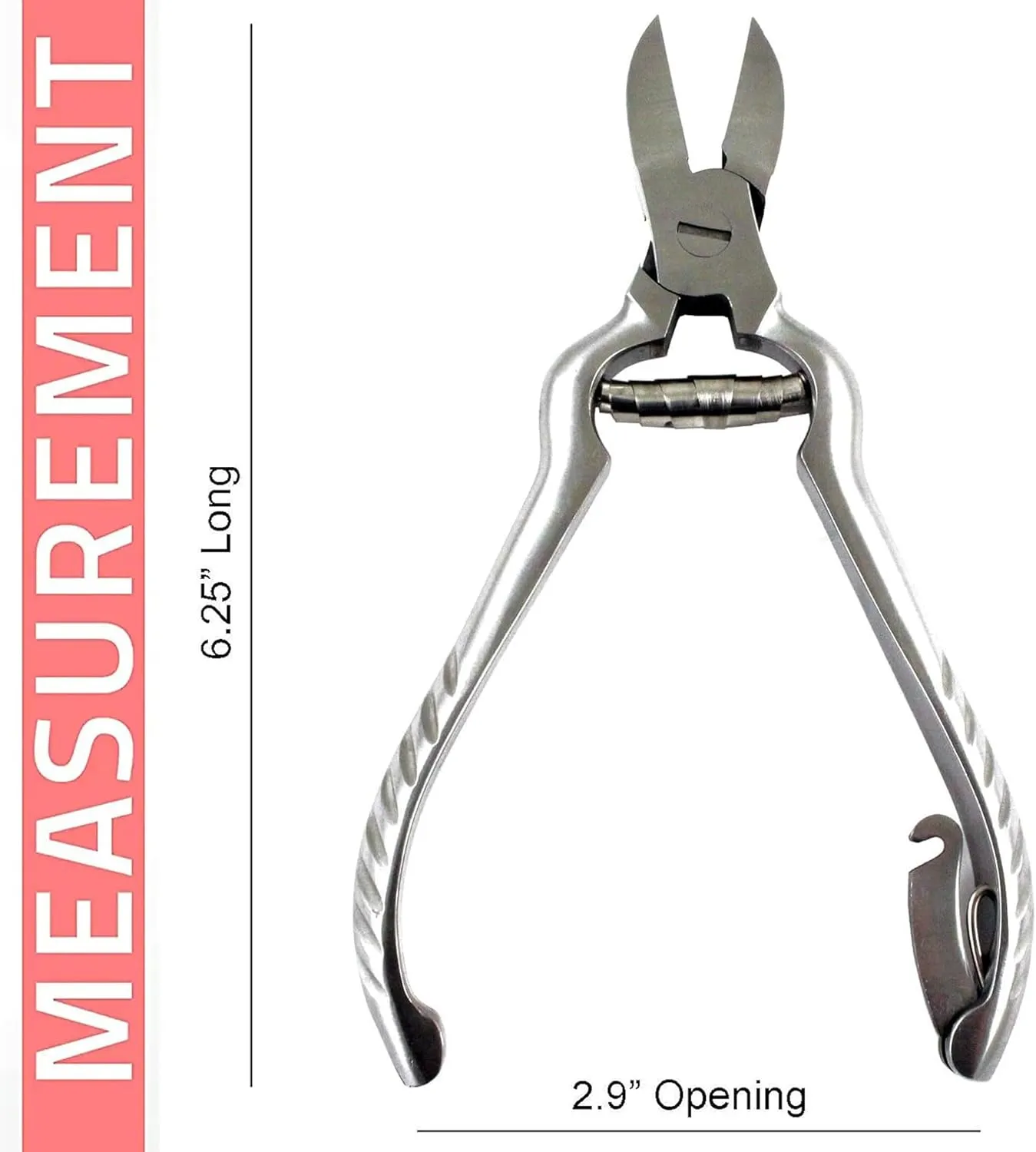 Professional Toenail Clippers for Thick Toe Nails - Heavy Duty Medical Grade Podiatry Stainless Steel Nail Clippers Cutter Trimmer Toenail Scissors for Men Seniors Podiatrist Tools (Silver, 6.25 Inch)