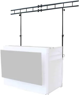 Prox XF-MESAMEDIAMK2 DJ Facade Table Station Includes TV Mount, White & Black Scrims and Carry Bag