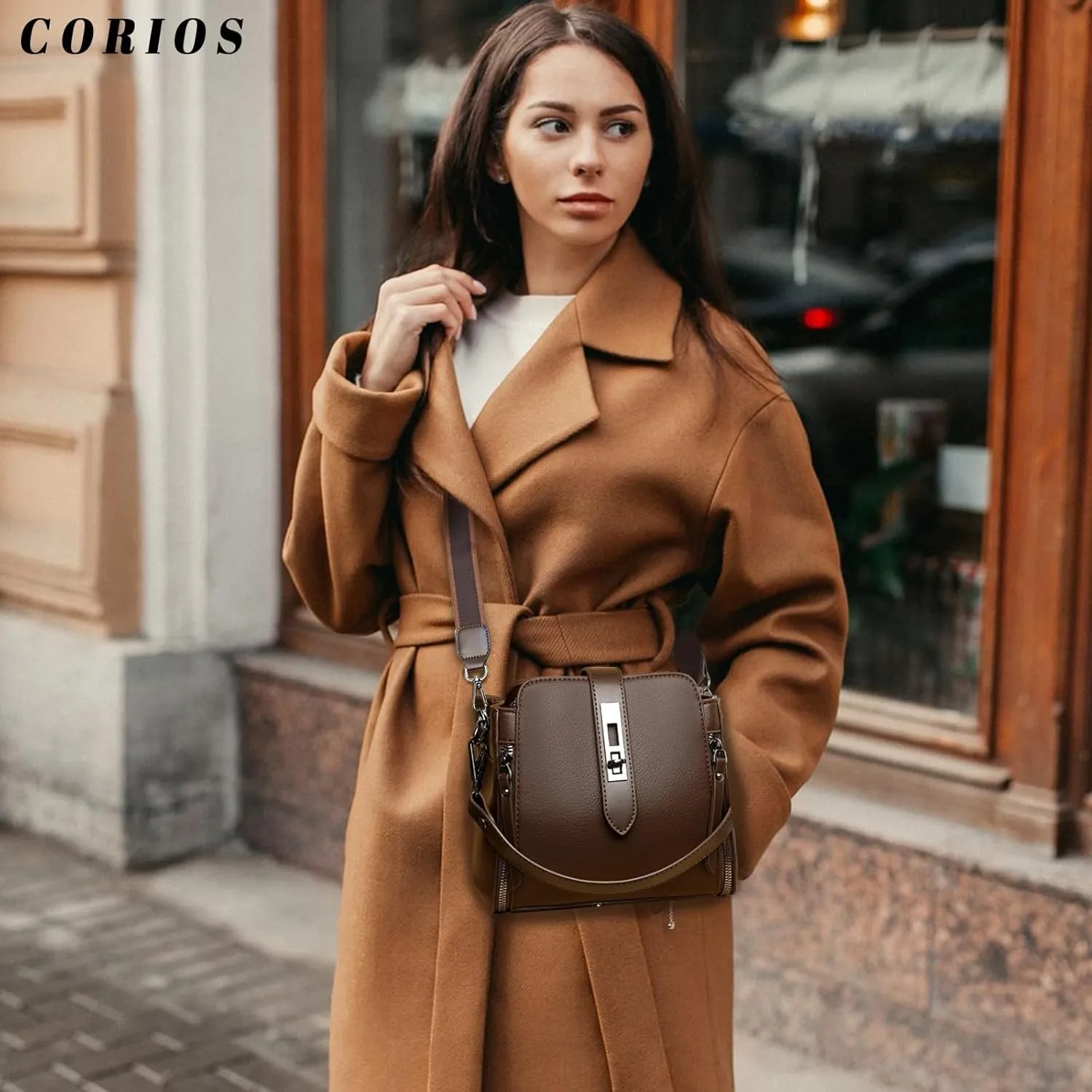 PU Leather Handbag for Women Elegant Shoulder Bag Ladies Crossbody Bag Waterproof Top-handle Bag Retro Messenger Bag