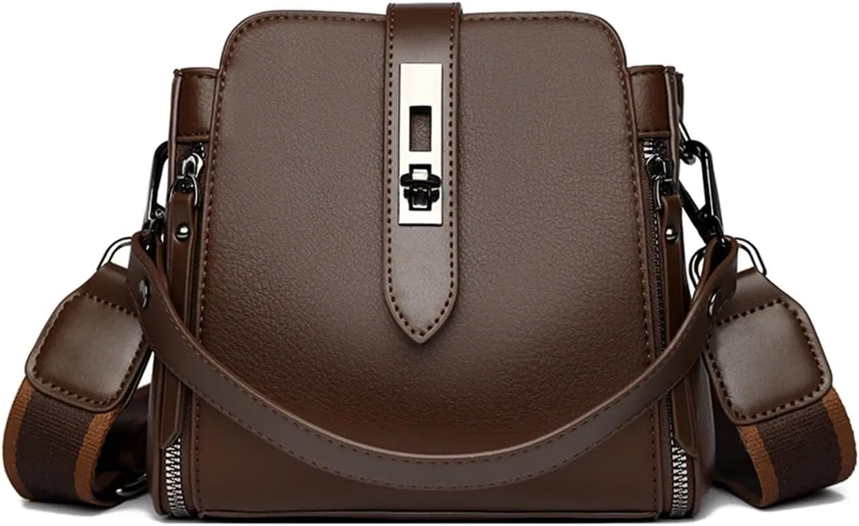 PU Leather Handbag for Women Elegant Shoulder Bag Ladies Crossbody Bag Waterproof Top-handle Bag Retro Messenger Bag