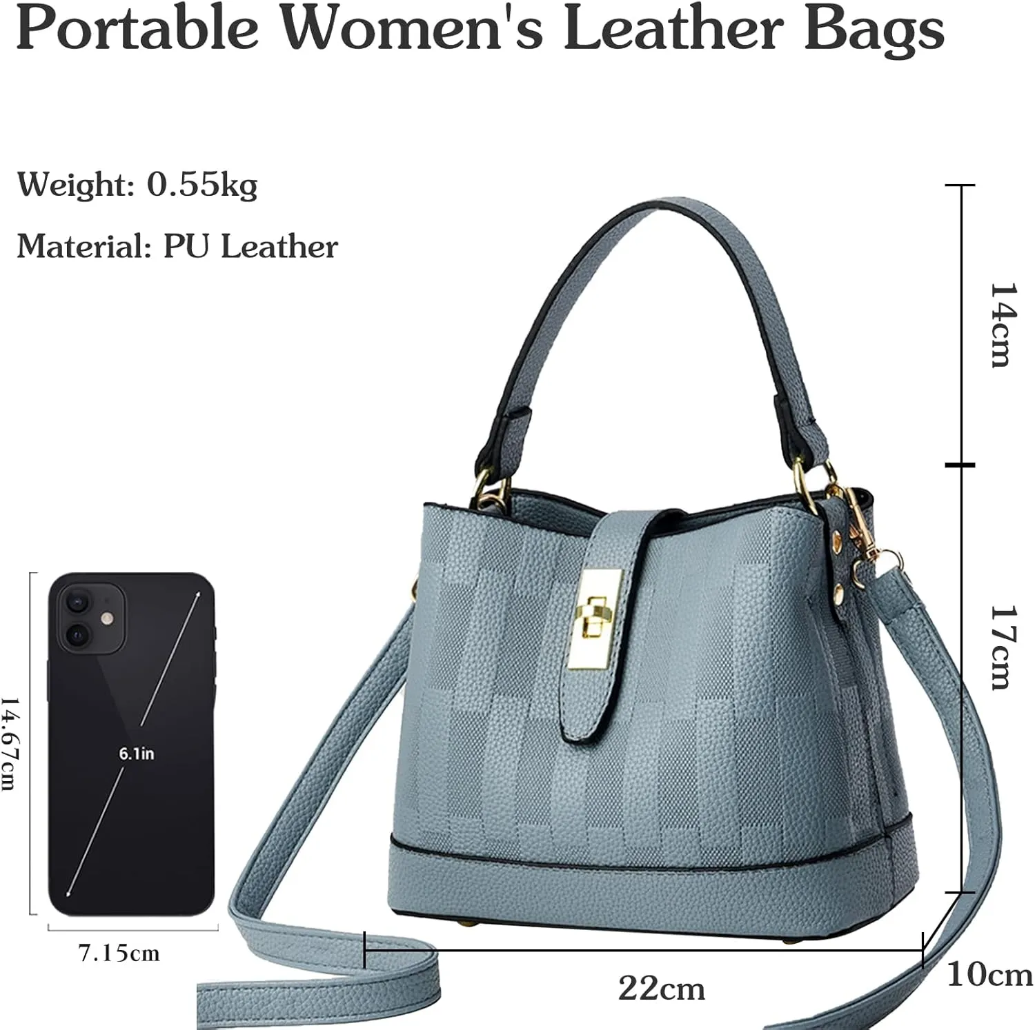 PU Leather Shoulder Bag for Women Elegant Handbag Ladies Crossbody Bag Retro Messenger Bag Waterproof Top-handle Bag