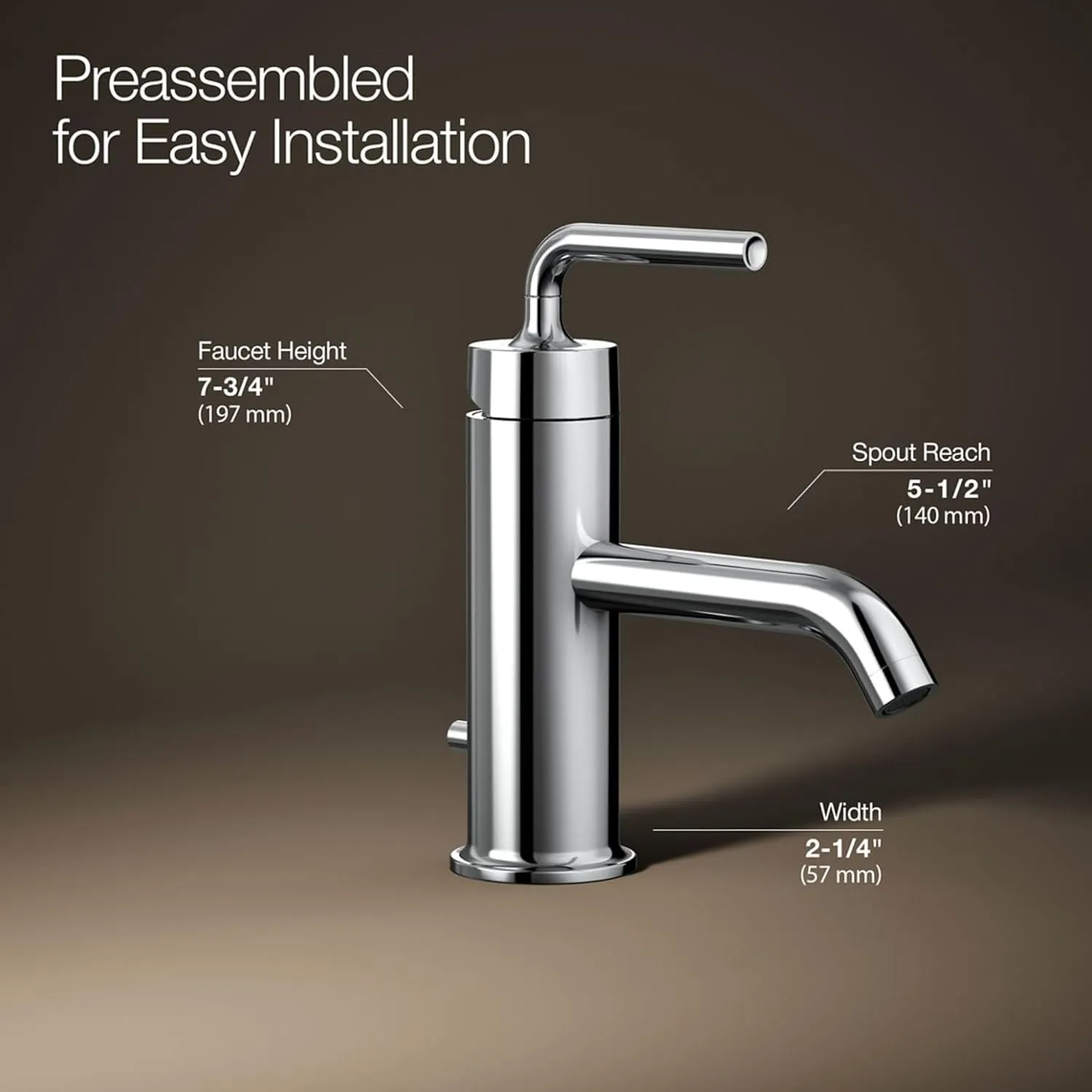 Purist Single-Handle Bathroom Sink Faucet with Straight Lever Handle, 1.2 gpm Polished Chrome
