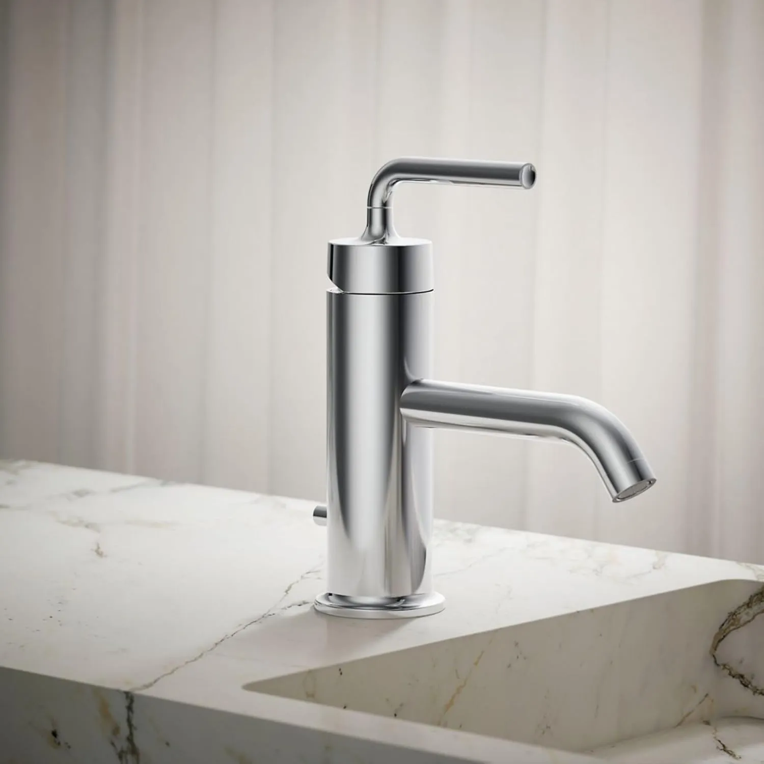 Purist Single-Handle Bathroom Sink Faucet with Straight Lever Handle, 1.2 gpm Polished Chrome