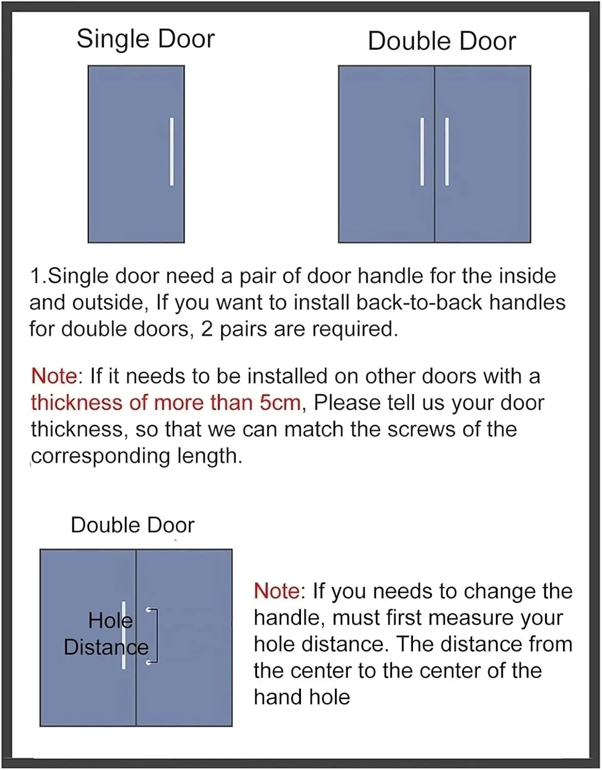 Push Pull Door Handle for Glass Door/Wooden Door, Modern Double Side Mounted Interior Exterio Barn Door Handle, Shower/Bedroom/Front Door H Model Bar Handle/B/100Cm(39.4In)