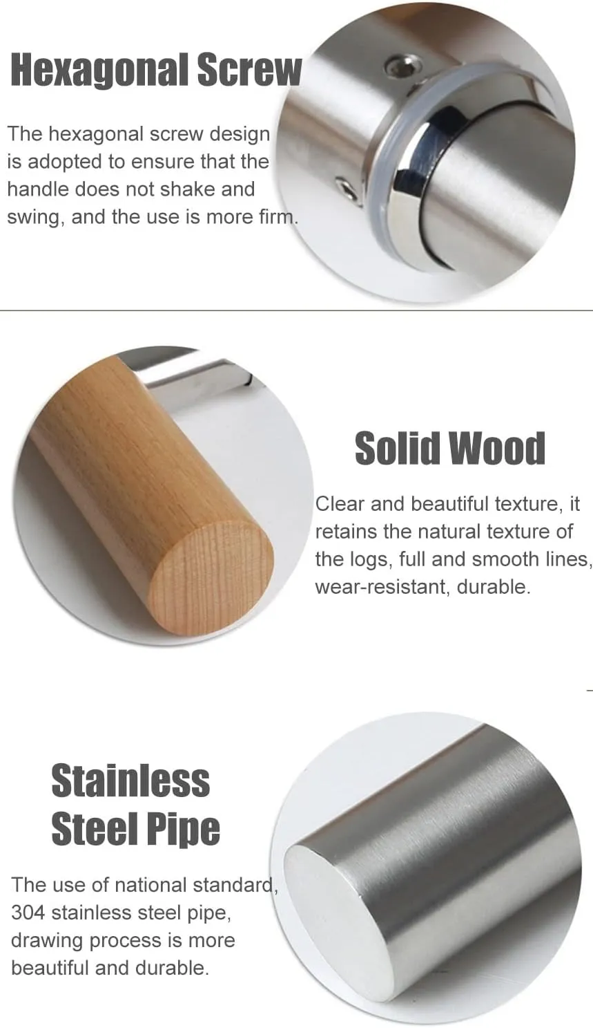 Push Pull Door Handle for Glass Door/Wooden Door, Modern Double Side Mounted Interior Exterio Barn Door Handle, Shower/Bedroom/Front Door H Model Bar Handle/B/100Cm(39.4In)