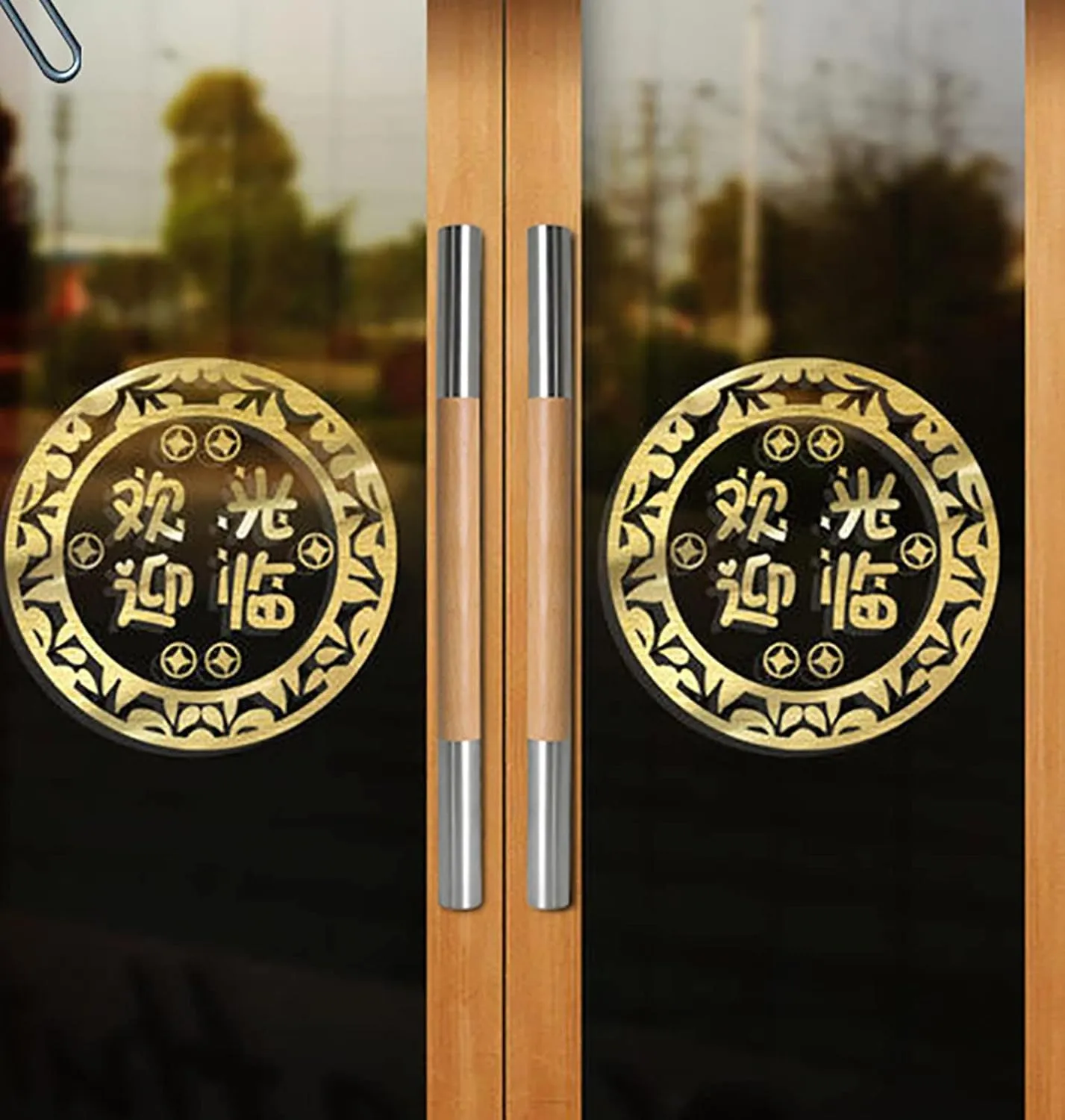 Push Pull Door Handle for Glass Door/Wooden Door, Modern Double Side Mounted Interior Exterio Barn Door Handle, Shower/Bedroom/Front Door H Model Bar Handle/C/80Cm(31.5In)