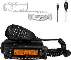 Quad Band Mobile Radio TYT TH-9800 Plus 50W Ham Radio Base Station 10M 6M 2M 70CM Amateur Transceiver for Vehicle Car Road Trip Hiking Cross-Band, Detachable Front Panel, Microphone, Programming Cable