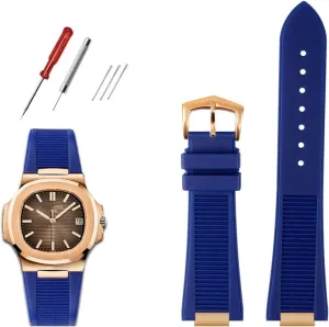 Quality FluoroSilicone Watchband For Patek Philippe Sport Elegant Nautilus Series 5711/5712/5980 Waterproof Watch Strap Bracelet Male