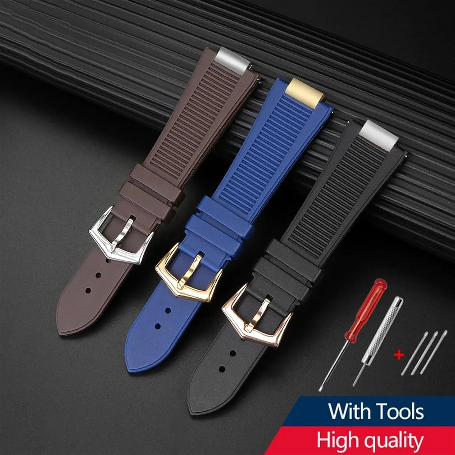 Quality FluoroSilicone Watchband For Patek Philippe Sport Elegant Nautilus Series 5711/5712/5980 Waterproof Watch Strap Bracelet Male