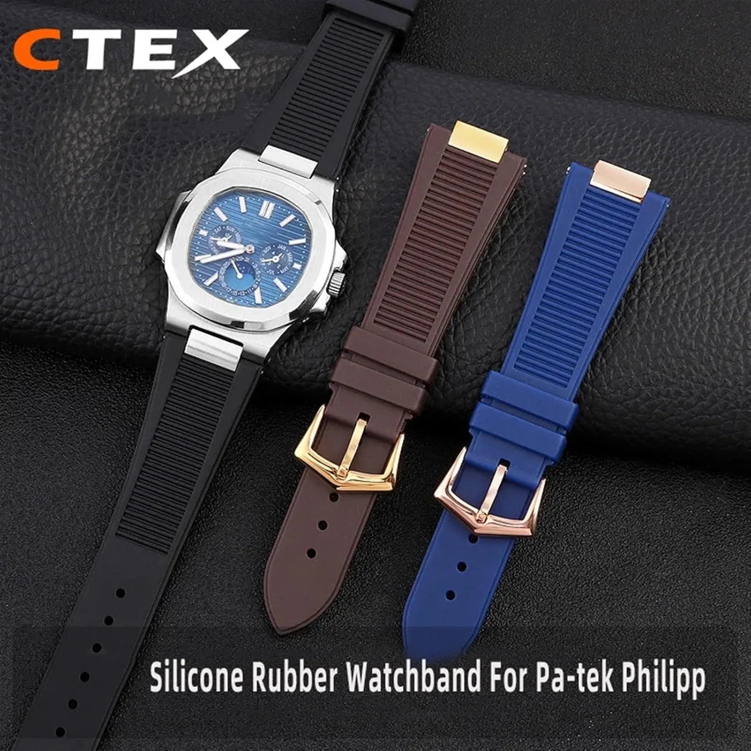 Quality FluoroSilicone Watchband For Patek Philippe Sport Elegant Nautilus Series 5711/5712/5980 Waterproof Watch Strap Bracelet Male