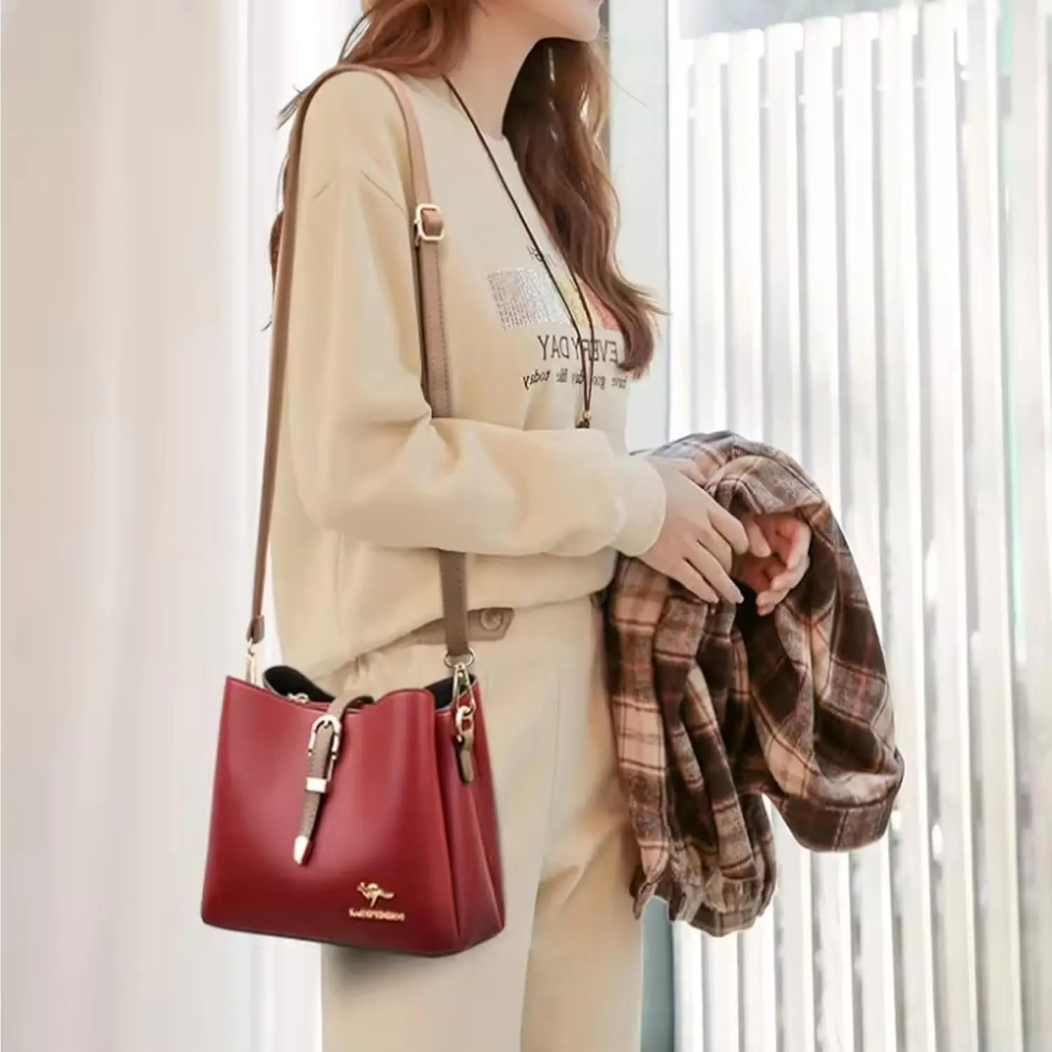 Quality Leather Bucket Bags For Women - Modern Hobo Purses Small And Large