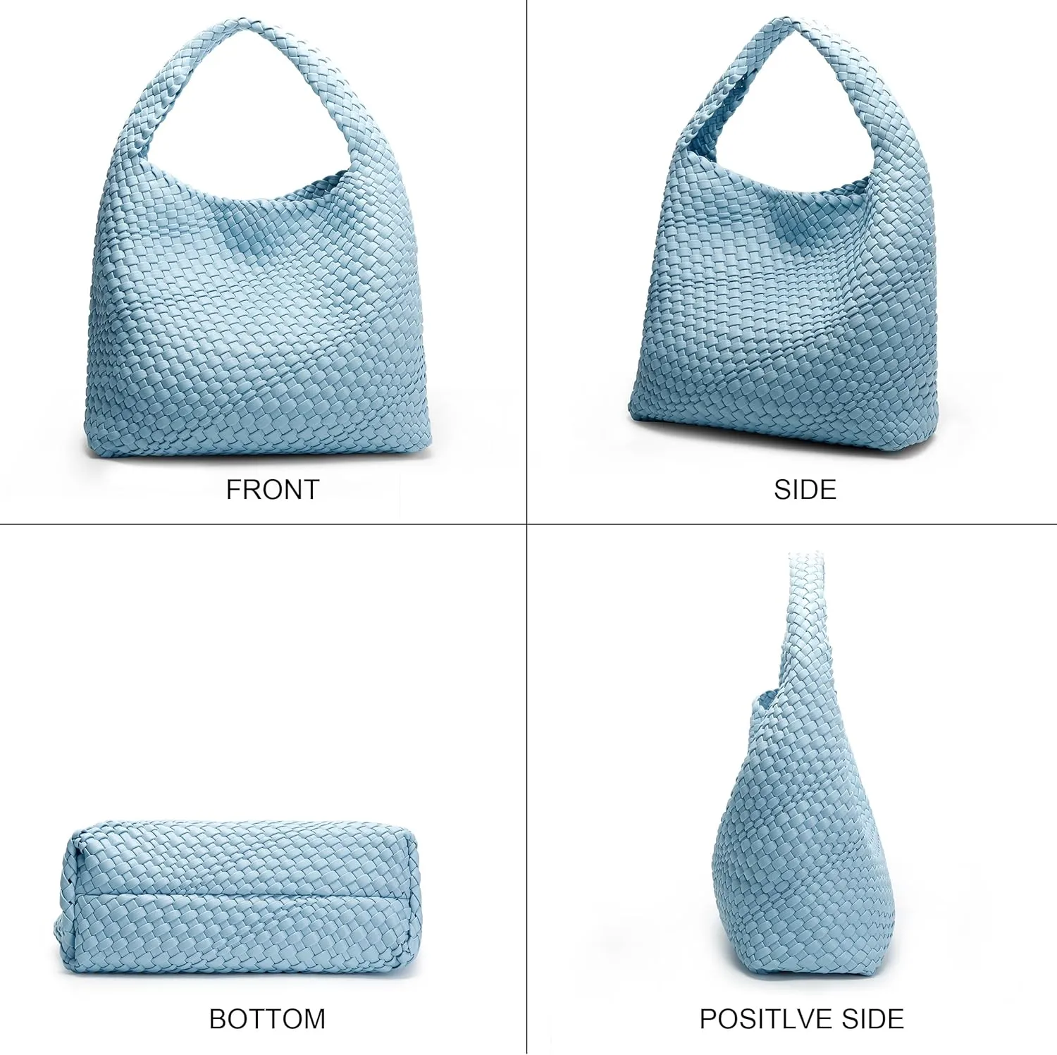 Queenoris Fashion Woven Purse for Women Top-handle Shoulder Bag Soft Summer Hobo Tote Bag