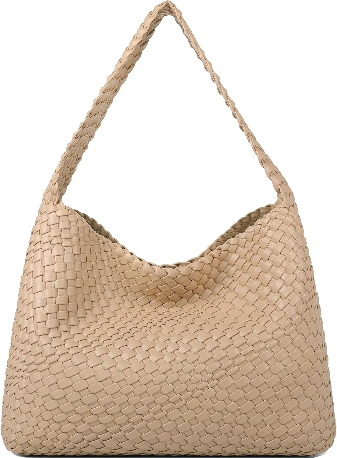 Queenoris Fashion Woven Purse for Women Top-handle Shoulder Bag Soft Summer Hobo Tote Bag