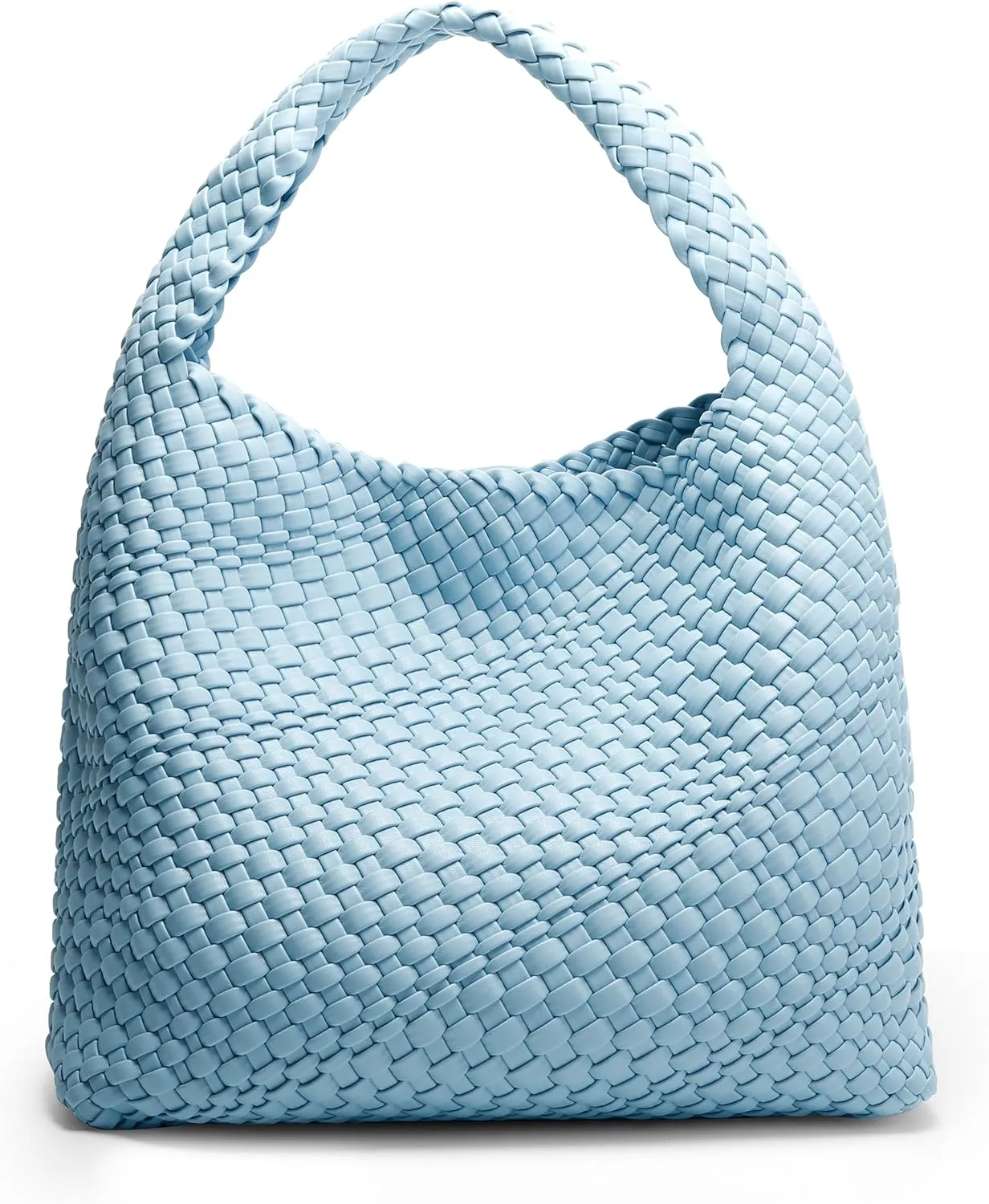 Queenoris Fashion Woven Purse for Women Top-handle Shoulder Bag Soft Summer Hobo Tote Bag