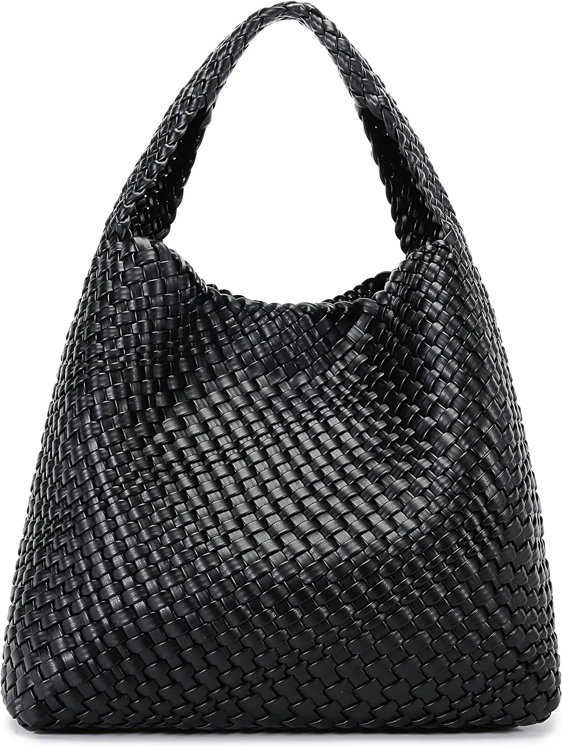 Queenoris Fashion Woven Purse for Women Top-handle Shoulder Bag Soft Summer Hobo Tote Bag