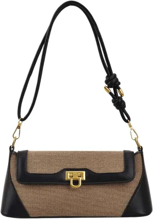 QWINEE Women's Colorblock Underarm Shoulder Bag Casual Elegant Handbag