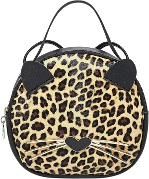 QZUnique Cat Purse for Women Cute Top Handle Shoulder Bag for Teens Girls Pu Leather Gothic Handbag Crossbody Bag