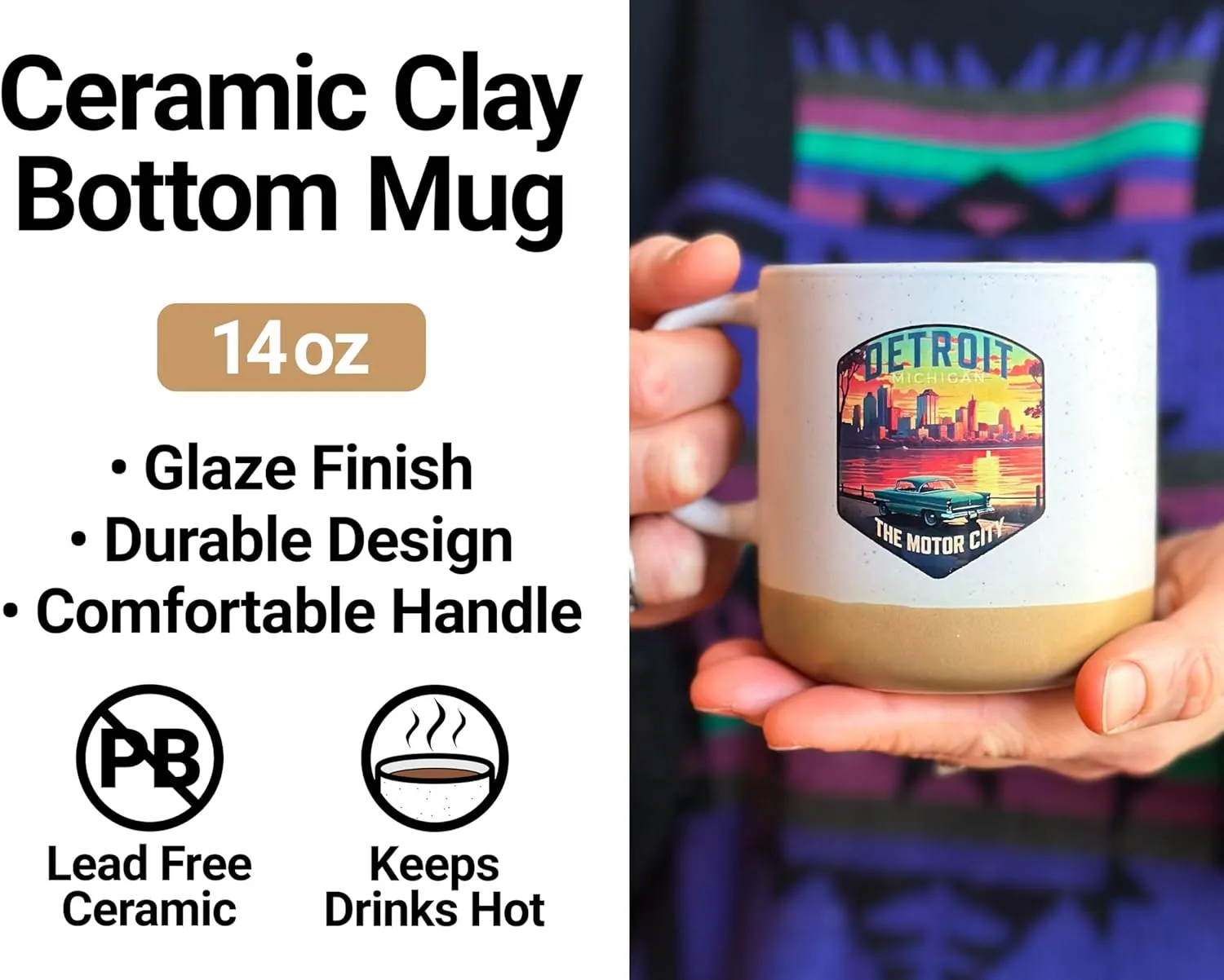 R and R Imports California State University, Chico 14 oz Mug with Clay Bottom Officially Licensed Collegiate Product Single