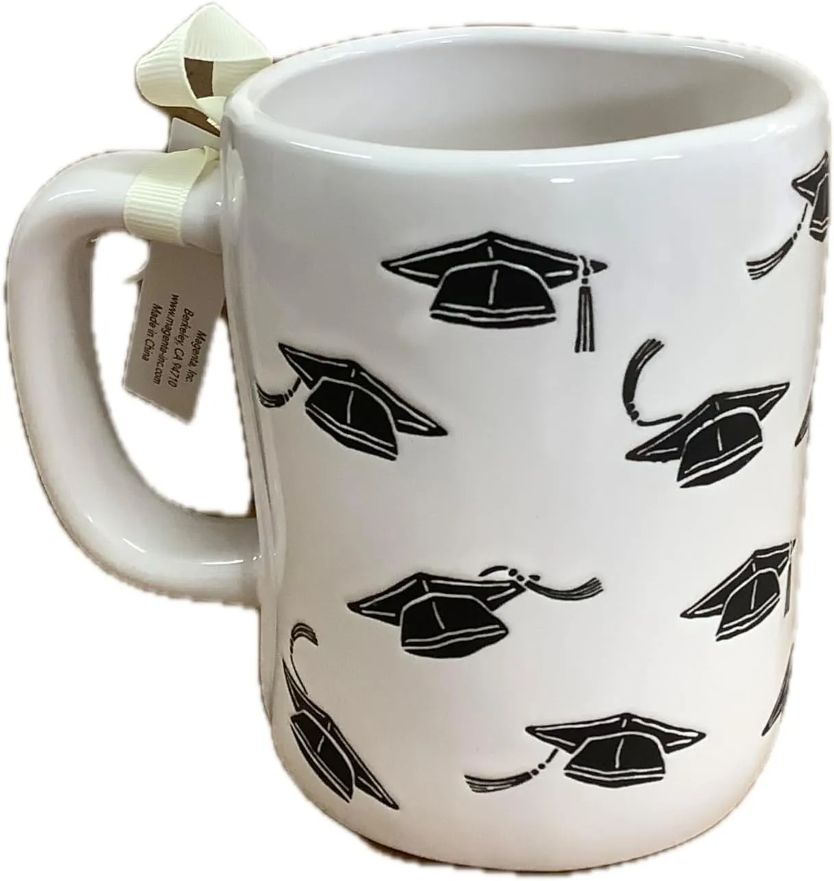 Rae Dunn by Magenta Graduation Coffee Mug, Congrats Grad! (Caps All Over)