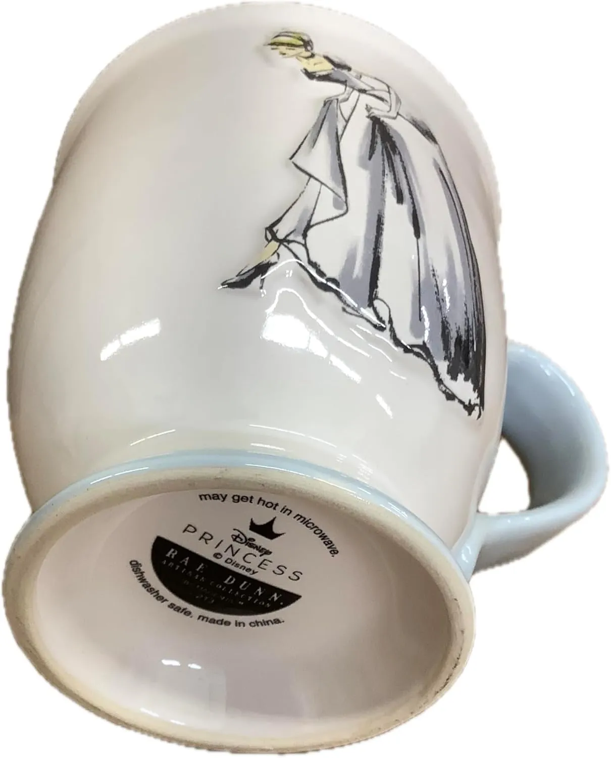 Rae Dunn Coffee Tea Ceramic Large Mug, Princess Cinderella with Bow