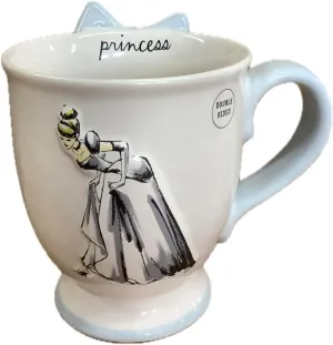 Rae Dunn Coffee Tea Ceramic Large Mug, Princess Cinderella with Bow