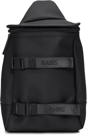 RAINS Black Unisex Waterproof Crossbody Bag - Versatile Sling Bag and Fanny Bag for Men and Women, Trail Design