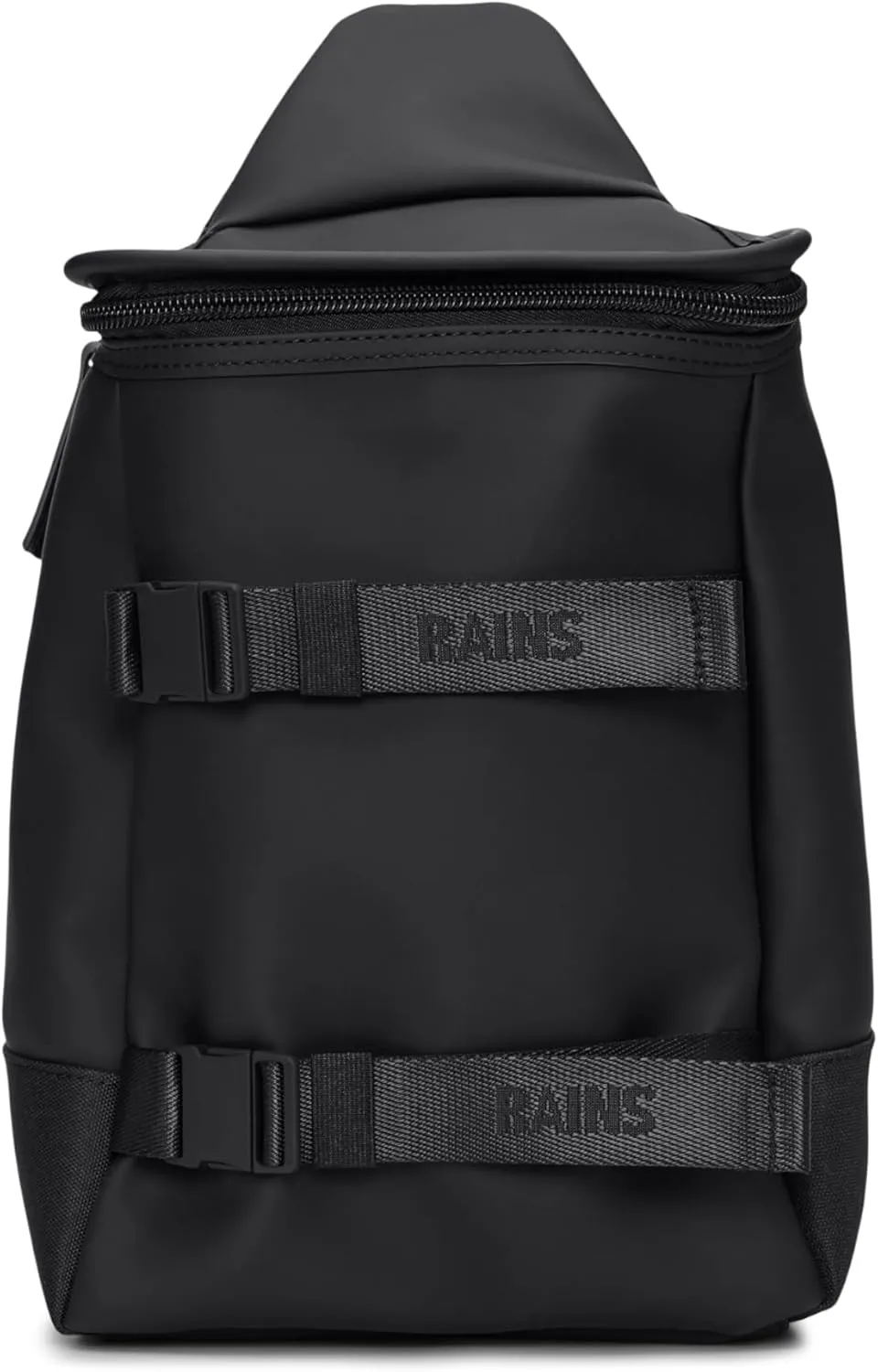 RAINS Black Unisex Waterproof Crossbody Bag - Versatile Sling Bag and Fanny Bag for Men and Women, Trail Design