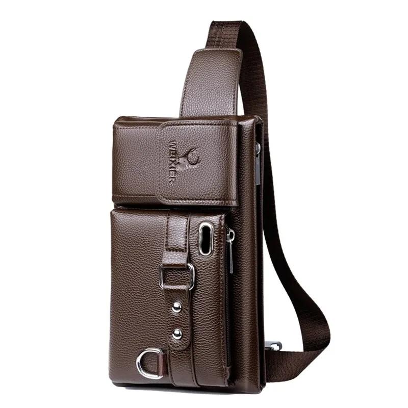Realaiot Brand Men's Waist Bag Leather Male Fanny Pack New Male Shoulder Chest Bags for Phone Travel Man Belt Pouch Murse Banana Bum Bag