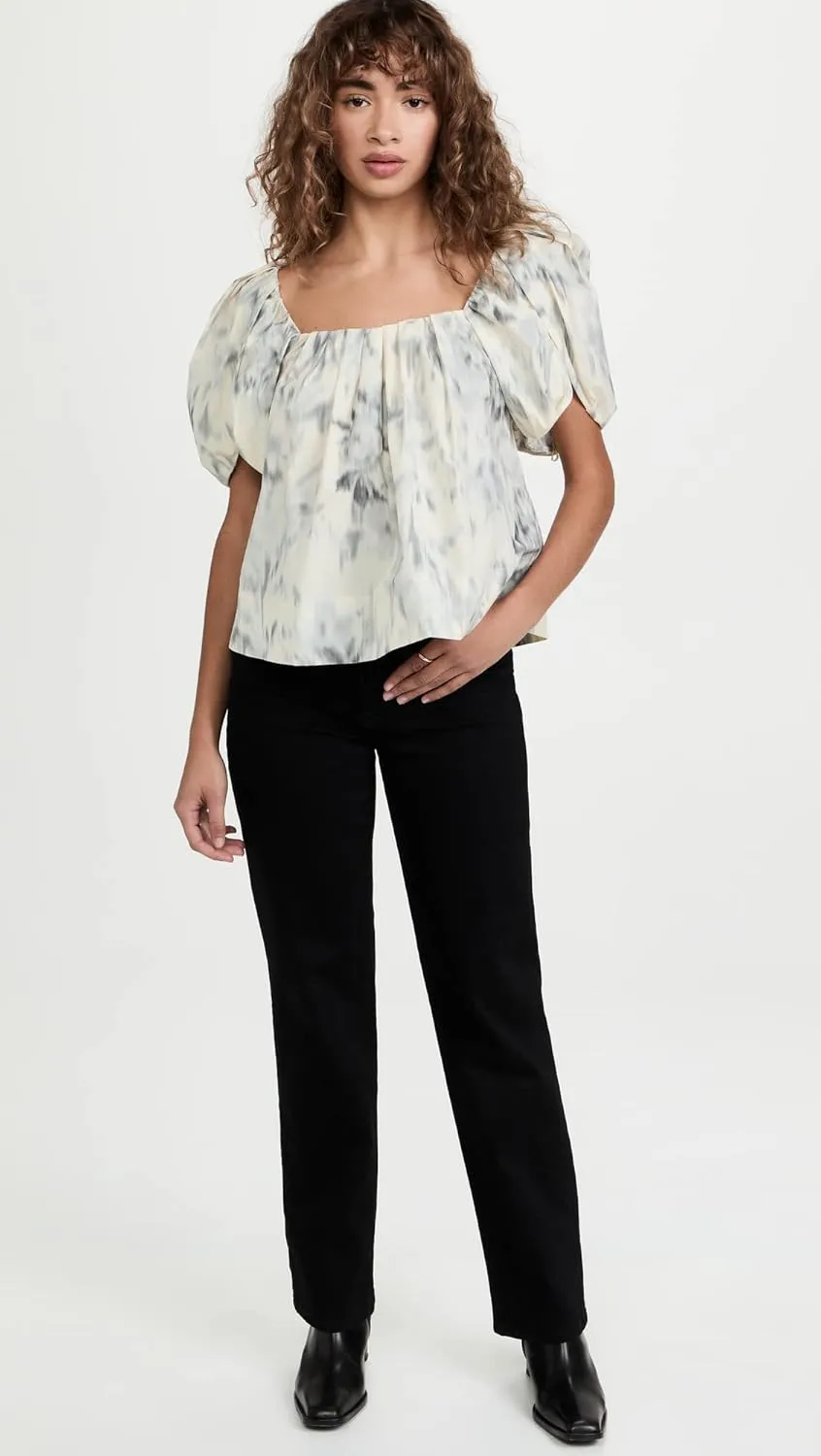 Rebecca Taylor Women's Whisper Rose Tulip Sleeve Top