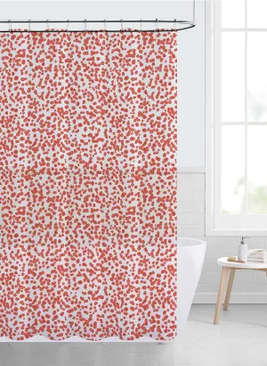 Refinery29 | Michah Collection Modern Heavyweight Waterproof Shower Curtain, Stylish Dot Print Design, 72"x72", Orange