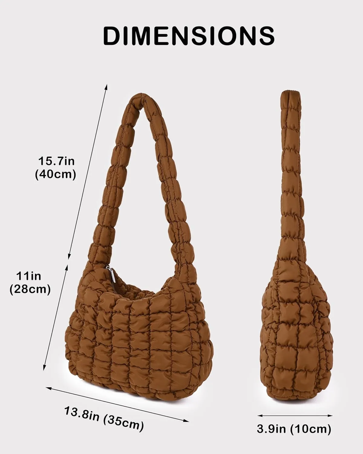 Rejolly Puffer Quilted Shoulder Bag for Women Puffy Bubble Tote Bag Lightweight Nylon Handbag Padded Soft Purse