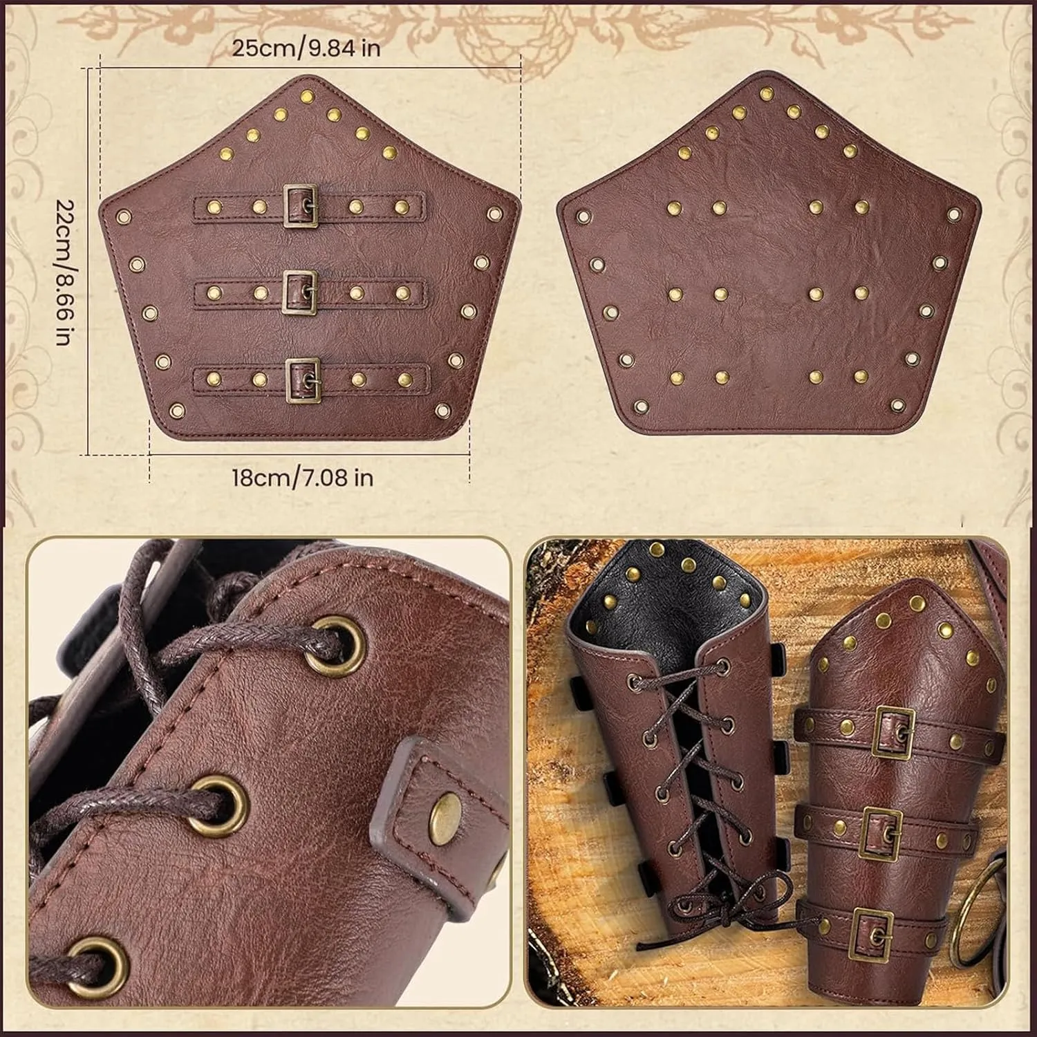 Renaissance Belt Pouch Purse Viking Bracer Hook Halloween Set Medieval Festival Costume Accessory Casual Fanny Pack Waist Bag