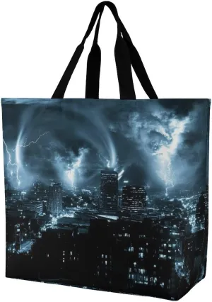 Reusable Grocery Bag for Women, Portable Large Shopping Storage Bag Casual Shoulder Handbags