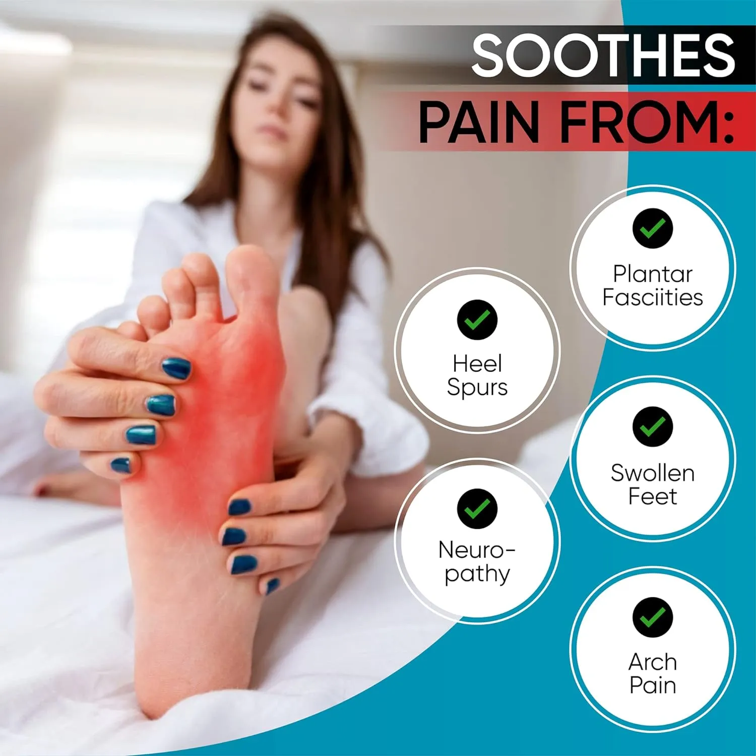 Reusable Hot Foot & Cold Ice Pack Wrap for Plantar Fasciitis, Heel Spurs, Arch Pain, Sore Feet, Swelling - Extra Gel Pack Included FSA or HSA Eligible