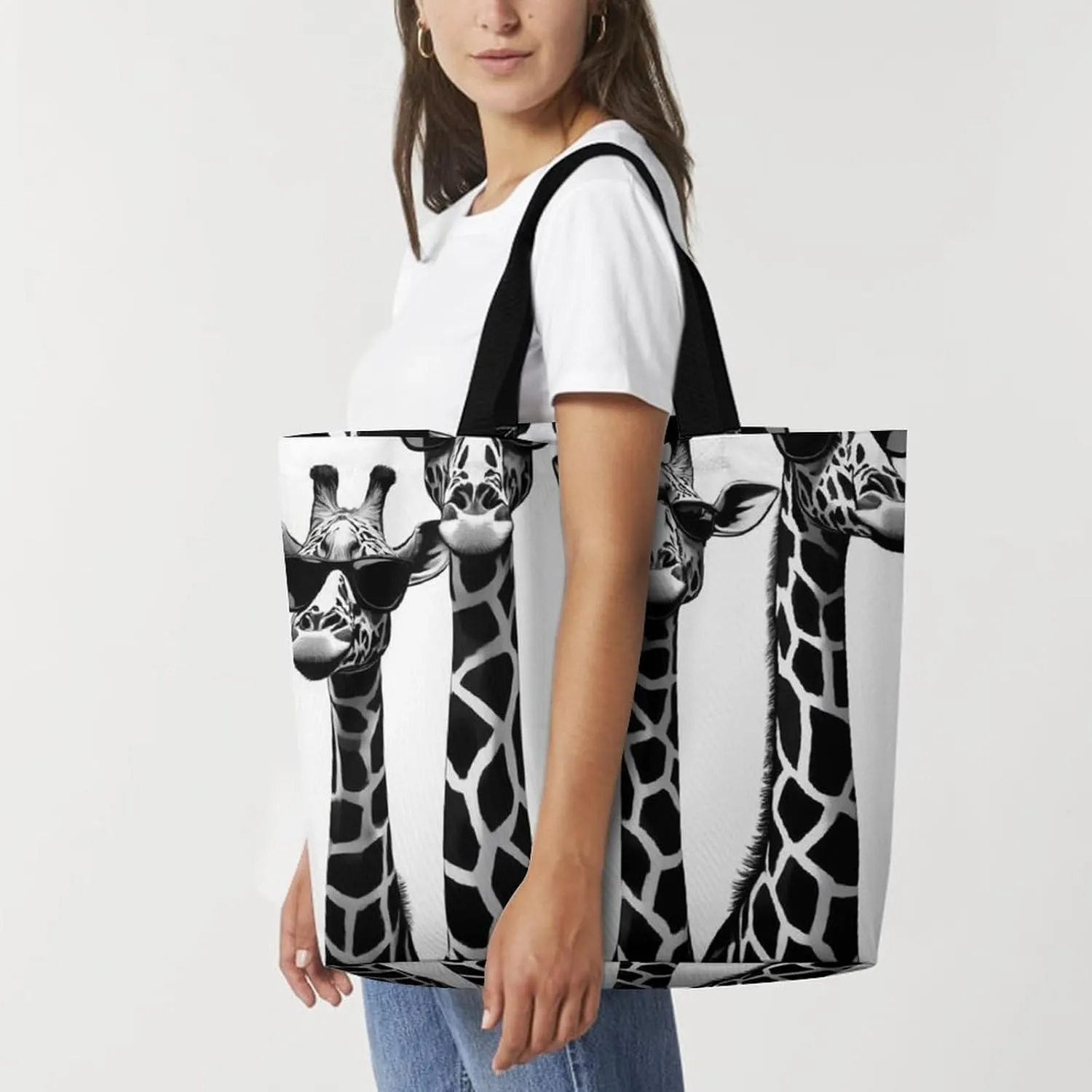 Reusable Shoulder Bag for Women, Portable Large Grocery Shopping Bags Casual Tote Bag