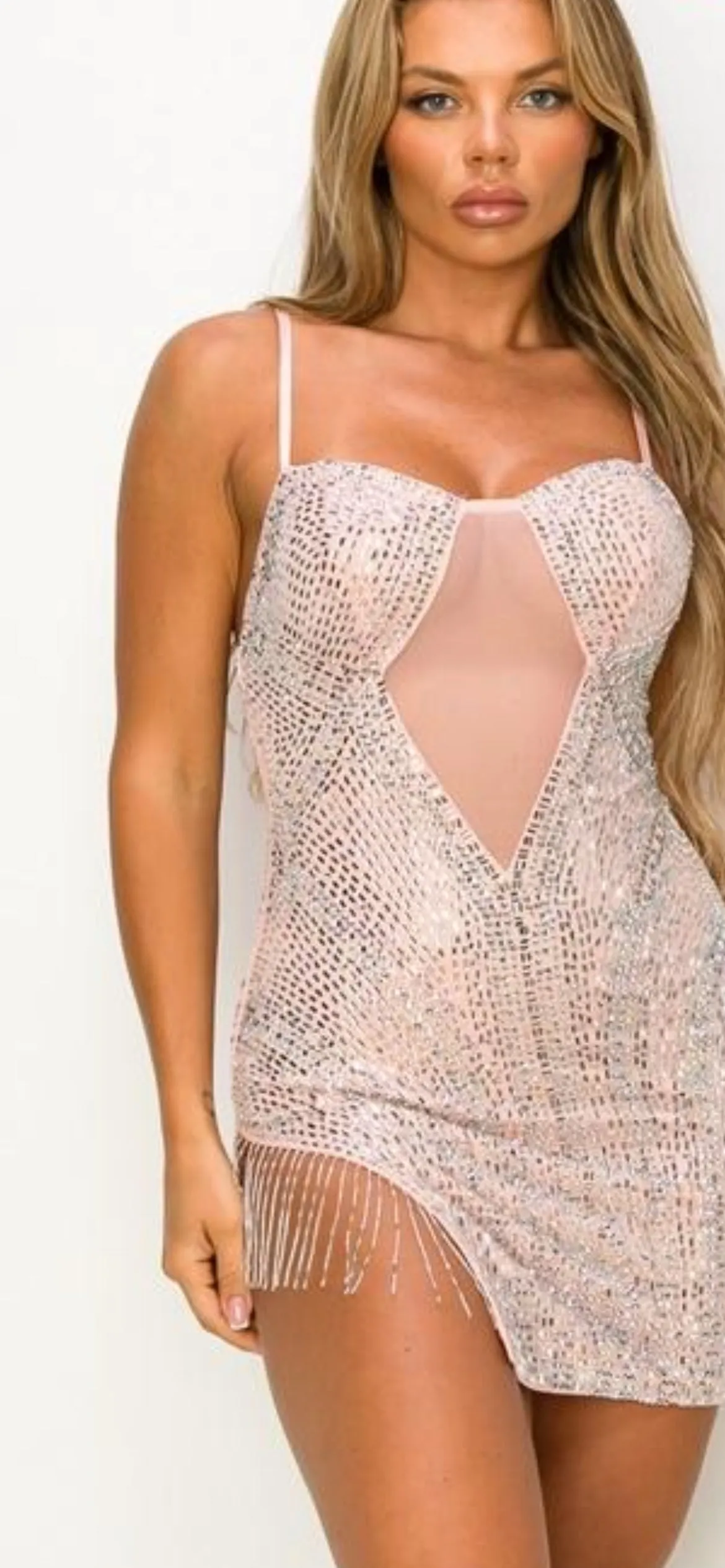 RHINESTONE SPARKLING MINI SEXY DRESS