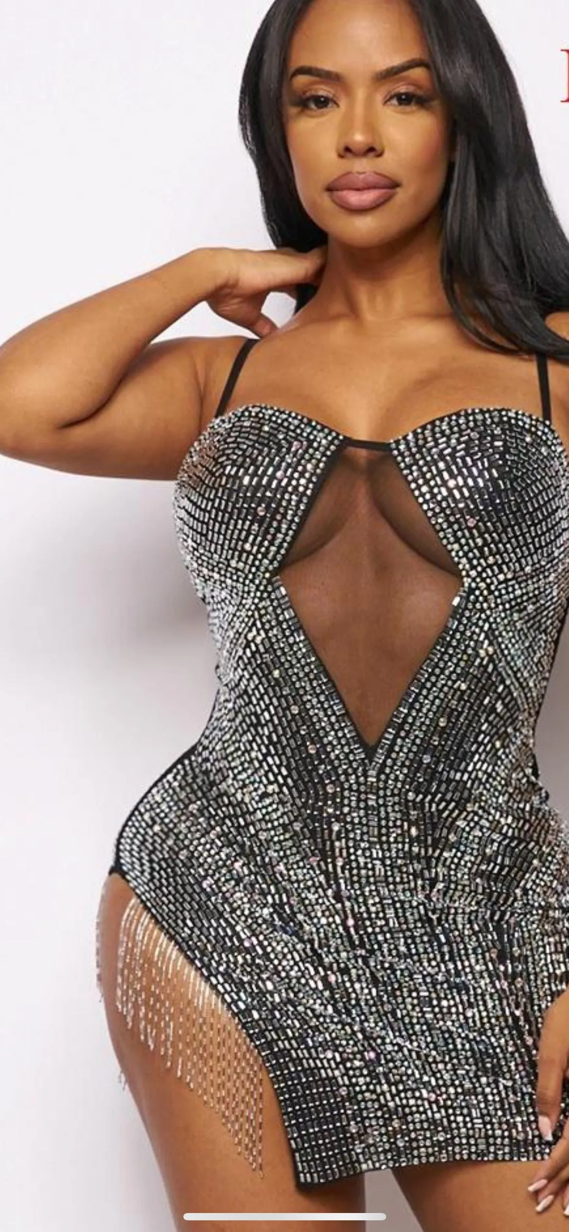 RHINESTONE SPARKLING MINI SEXY DRESS