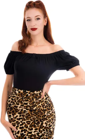 Ro Rox Bella Women’s Top - Off Shoulder Vintage 1950s Blouse Top - Rockabilly Ladies Top - Comfortable & Durable Retro Blouse
