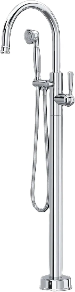 Rohl TTD06HF1LM Rohl Floor Mounted Tub Filler with Built-In Diverter - Includes Hand Shower - Polished Chrome