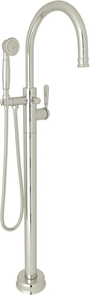 Rohl TTD06HF1LM Rohl Floor Mounted Tub Filler with Built-In Diverter - Includes Hand Shower - Polished Nickel